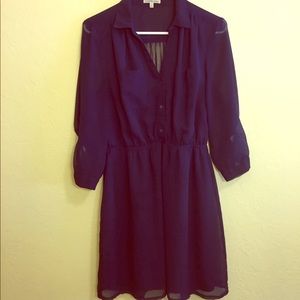 Navy sheer back dress